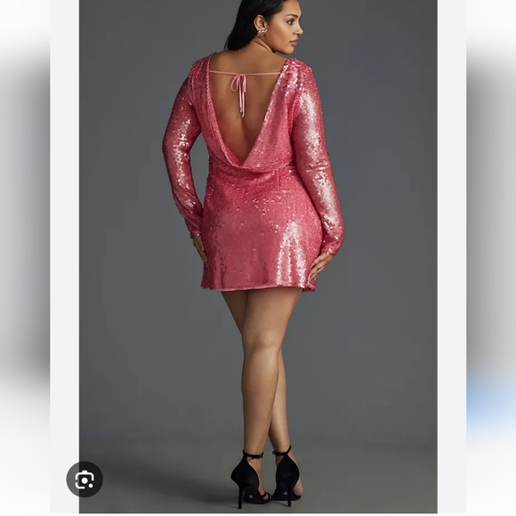 Anthropologie Dresses & Skirts - By Anthropologie Sequin Drape-Back Mini Dress Size 18W NWT